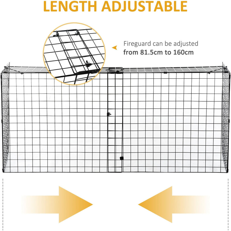 Extendable Fire Guard Screen, Black, W81.5 - 160x D44x H68cm