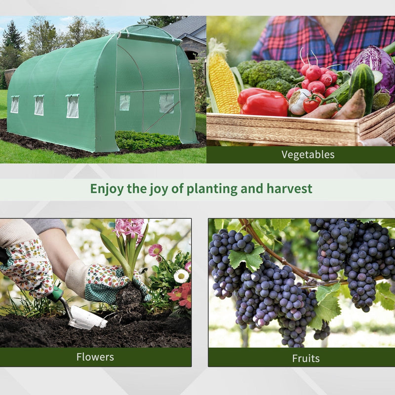 Polytunnel Greenhouse, Galvanised Steel Frame, 4x2x2M