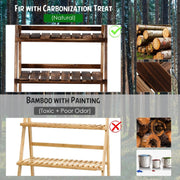 3 Tier Folding Wooden Garden Plant Stand, L60xW37xH93cm Homcom