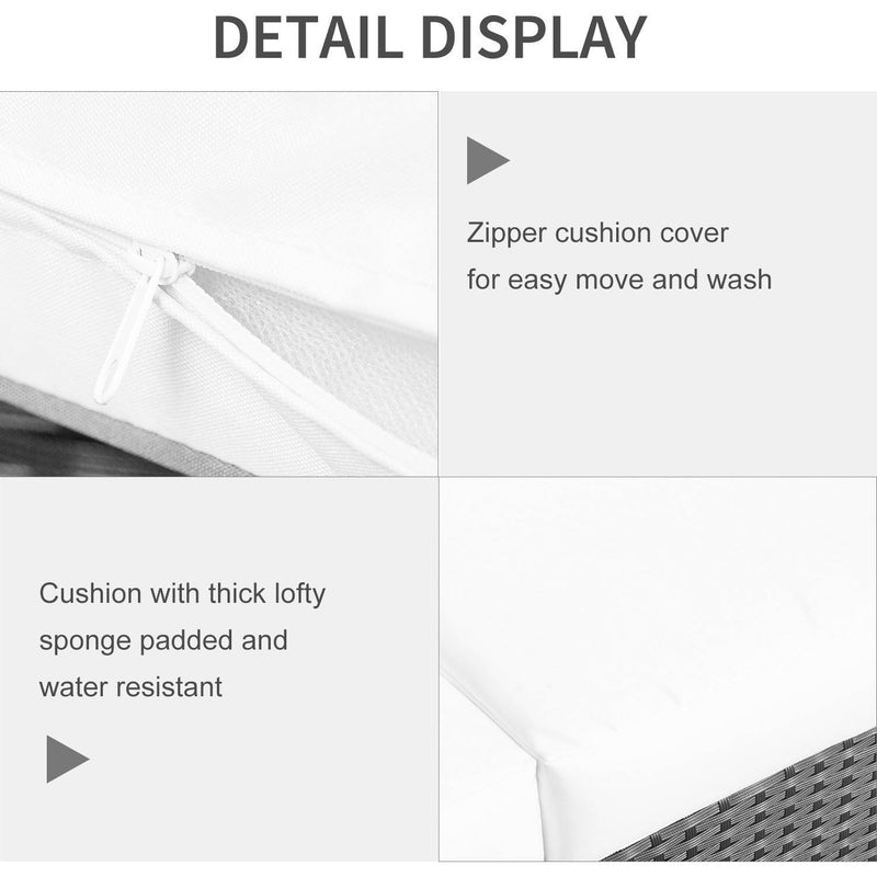 3 Seater Rattan Sofa with Cushions, Black