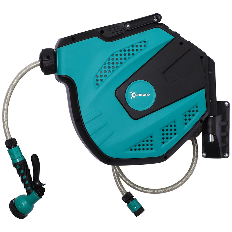 Automatic Garden Hose Reel, Wall Mounted, 7 Patterns Nozzle