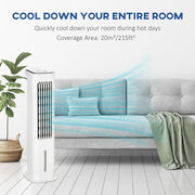 HOMCOM Evaporative Air Cooler, Oscillating Ice Cooling Fan with 3 Modes, 3 Speeds, Remote Control, Timer, and Oscillation, White Homcom