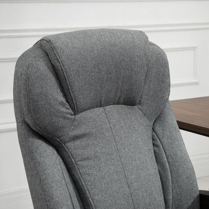 Grey Linen Fabric Office Chair