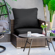 Thick Chair Cushions Outdoor - Black Outsunny