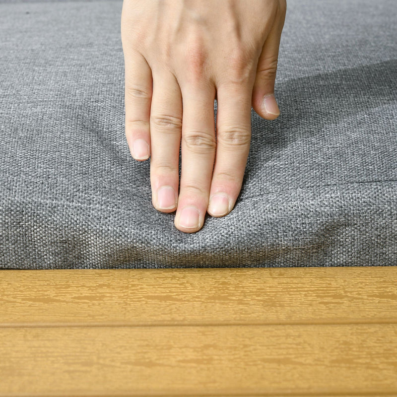 Dark Grey 3 Piece Patio Furniture Set with Wood Grain Table