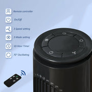 30" Tower Fan with Remote, Oscillation, 10h Timer, LED Light Homcom