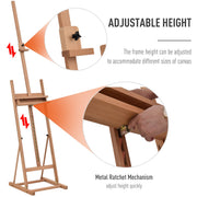 Wooden Studio Easel With Pencil Case Vinsetto