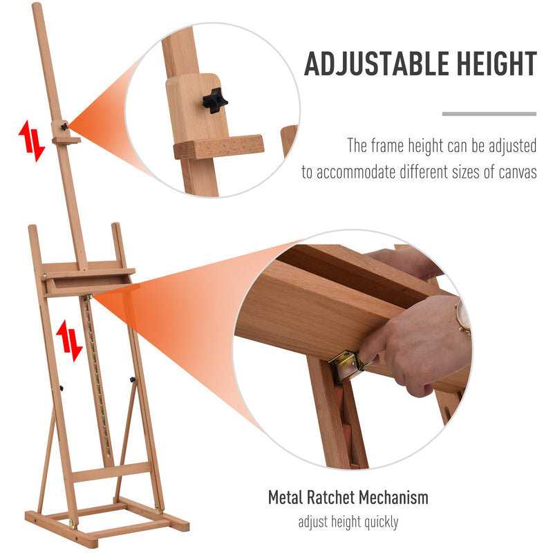 Wooden Studio Easel With Pencil Case Vinsetto