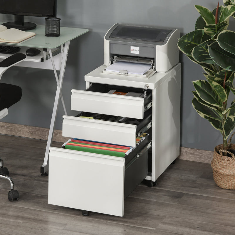 Lockable Vertical File Cabinet with 3 Drawers & Anti-tilt