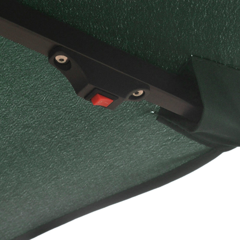 3m Banana Cantilever Patio Umbrella With Lights, Cross Base