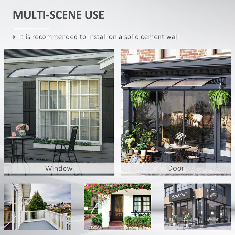 Modern Porch Canopy, Rain Shelter, Black Outsunny