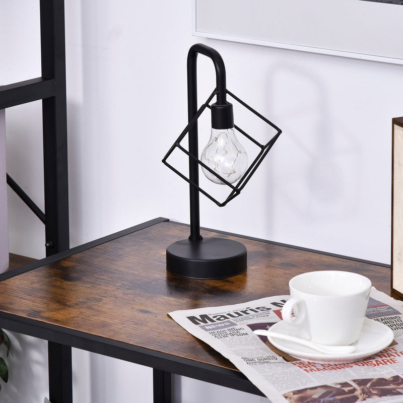 Industrial Style Side Table with Drawer, Shelf, Steel Frame Homcom