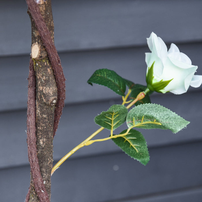 90cm Artificial Rose Tree, 21 Flowers, Indoor/Outdoor Décor