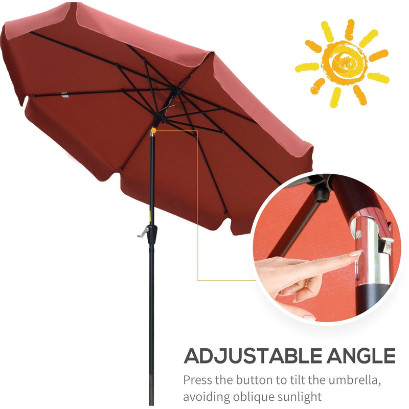 2.5m Tilting Parasol - Scalloped Edge, Vented Top
