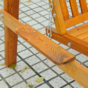 2 Seater Wooden Garden Swing Chair, Cream White Outsunny
