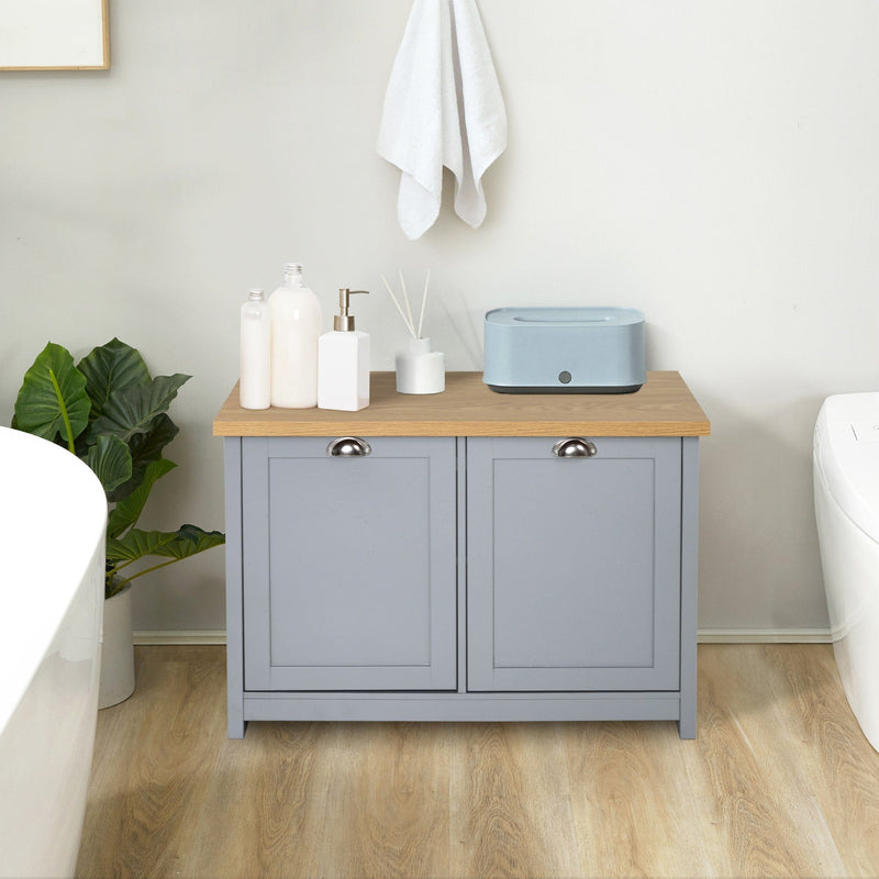 2 Door Shoe Cabinet with Shelf, Grey