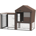 Brown Rabbit Hutch Cage Cover Pawhut