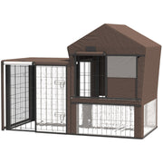 Brown Rabbit Hutch Cage Cover Pawhut
