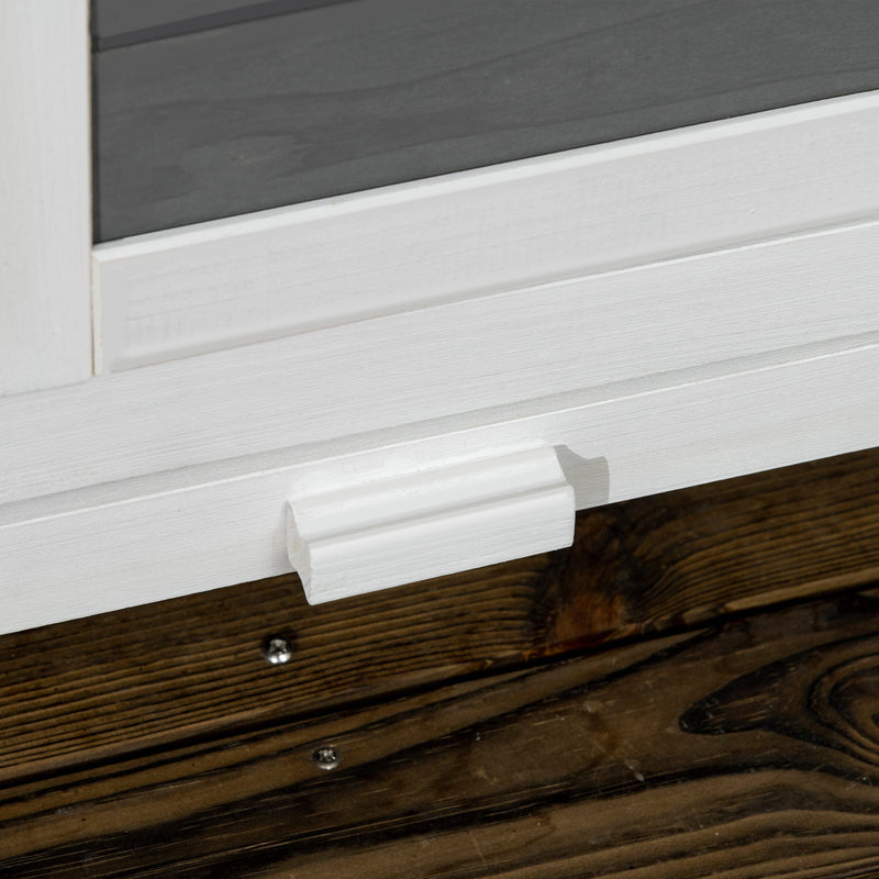 Large Wooden Rabbit Hutch with Wheels, Indoor/Outdoor