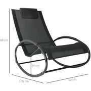 Rocker Sun Lounger With Pillow Outsunny
