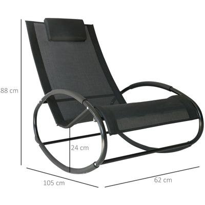 Rocker Sun Lounger With Pillow Outsunny