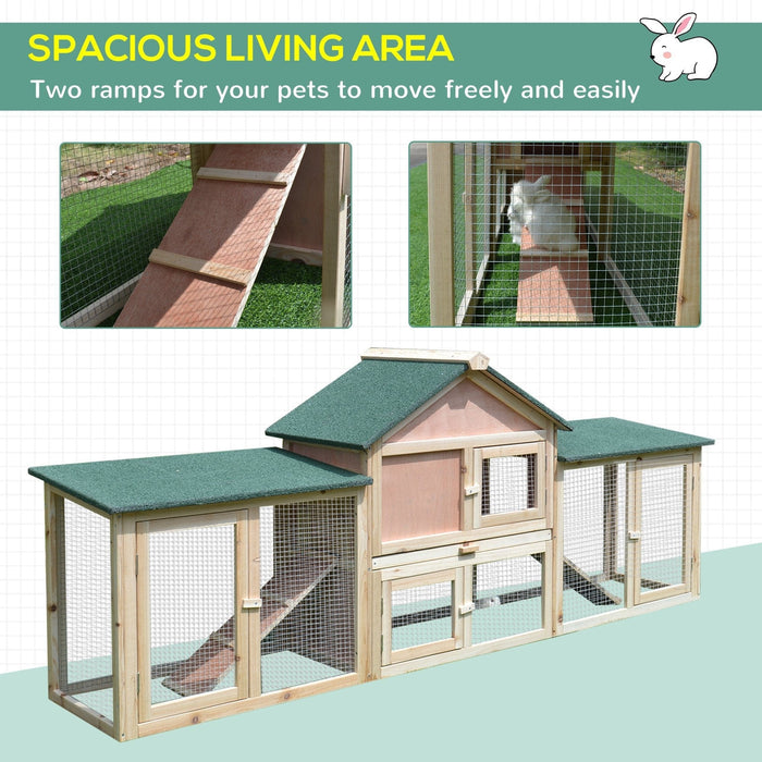 Deluxe Outdoor Rabbit Hutch with Ladder & Run