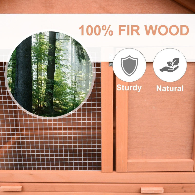 Large Outdoor 2-Tier Rabbit Hutch with Run