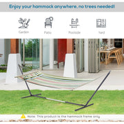 Hammock Stand Freestanding Adjustable Metal Frame for Garden or Patio Use Black Outsunny