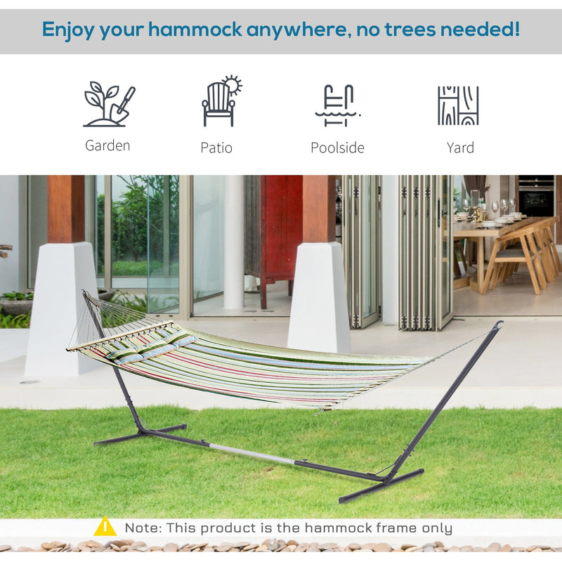 Hammock Stand Freestanding Adjustable Metal Frame for Garden or Patio Use Black Outsunny