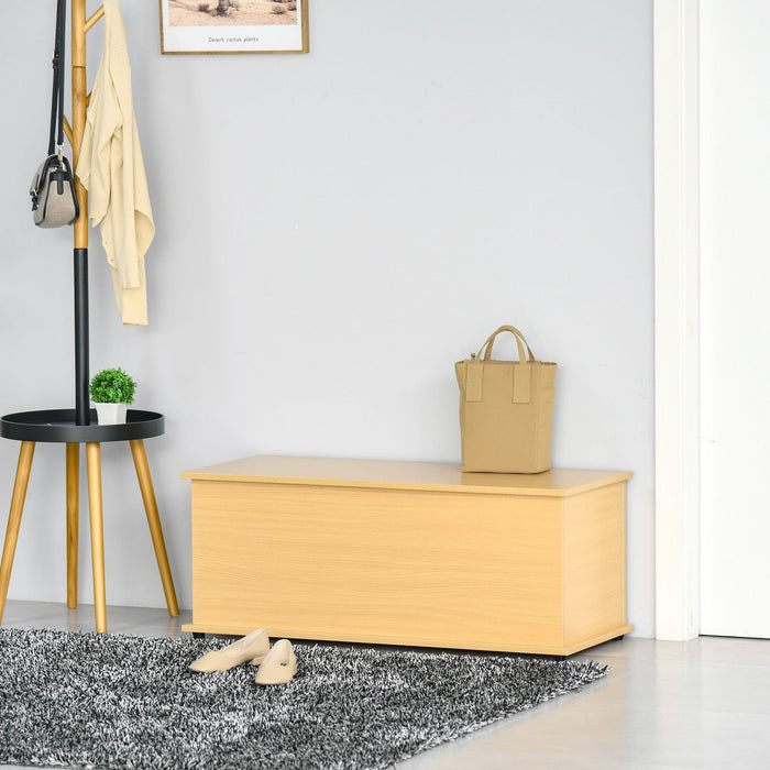 Wooden Storage Box, Toy Chest, Bench Seat, Burlywood