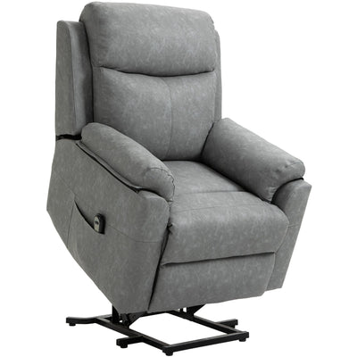 Power Lift Chair for Elderly, Grey Faux Leather Homcom