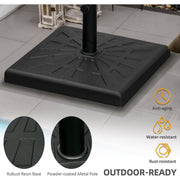 19kg Resin Garden Parasol Base for Poles of Φ32 - Φ48mm, Black Outsunny