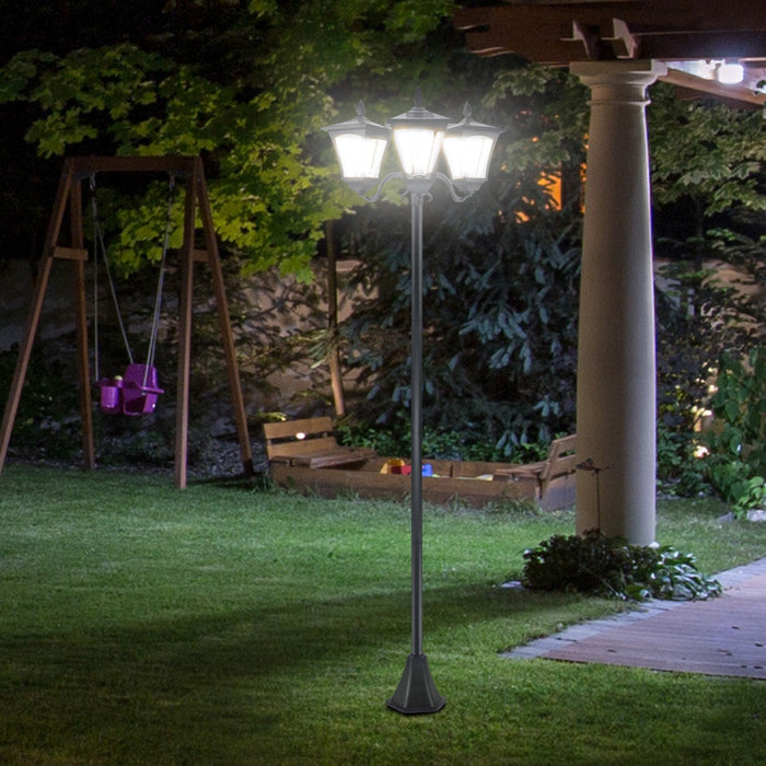 Solar Garden Lamp Post, IP44, Black