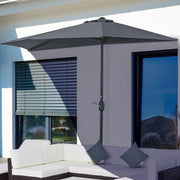 2.7m Half Parasol for Balcony - 5 Steel Ribs Outsunny