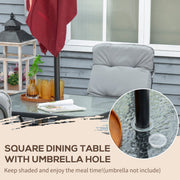 Modern 4 Seat Outdoor Dining Set, Comfy Outdoor Living Outsunny