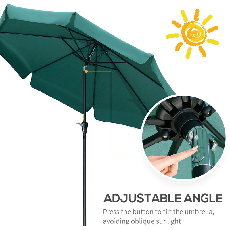 2.5m Tilting Parasol - Scalloped Edge, Vented Top