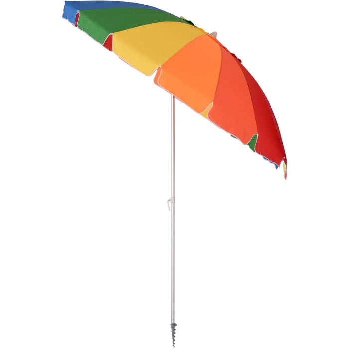 2.4m Arc Beach Umbrella - Sand Anchor, Adjustable Tilt