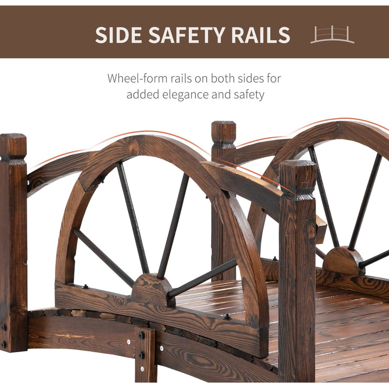 Wooden Garden Bridge, Decorative, Outdoor Lawn Pond Walkway Outsunny