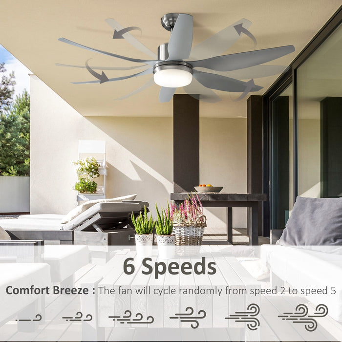 6-Blade Indoor Ceiling Fan with Light, Reversible, Remote