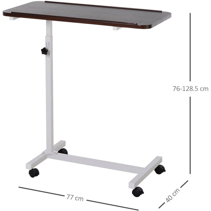 Adjustable Overbed Chair Table with Lockable Castors