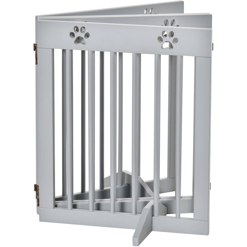 Freestanding Pet Gate, Folding Design, 204 x 61cm, Brown