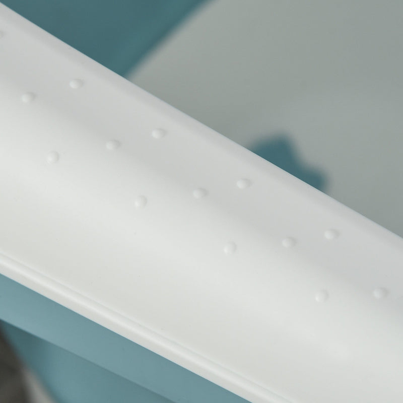 Folding Baby Bath, Non-Slip Pads, Top Cover, 0-6 Yrs, Blue