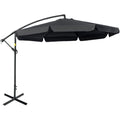 2.7m Large Offset Hanging Banana Parasol - Black Outsunny