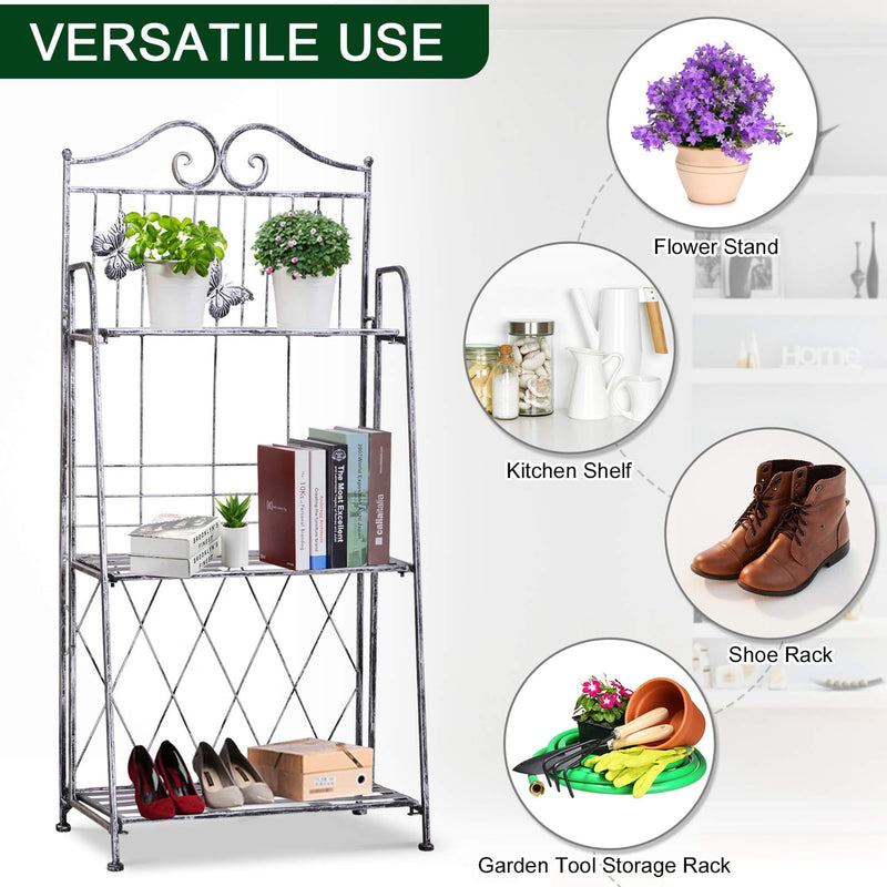 3-Tier Metal Plant Stand Indoor/Outdoor Size