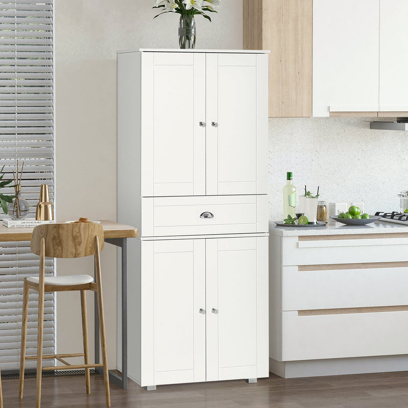 Tall Kitchen Cupboard, Drawer, White