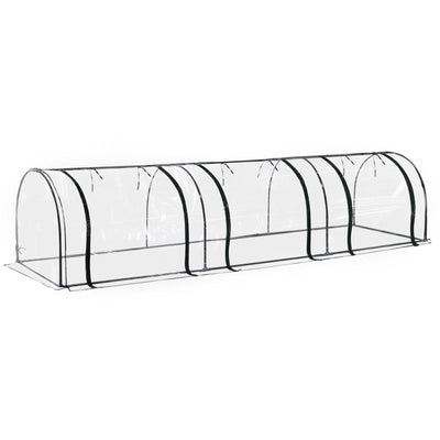 Mini PVC Greenhouse, Steel Frame, Zipper Doors Outsunny