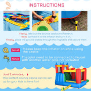 Outsunny 6-in-1 Bouncy Castly & Water Park, 3-8 Yrs Outsunny