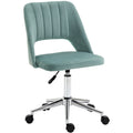 Green Velvet Scalloped Back Office Chair Vinsetto
