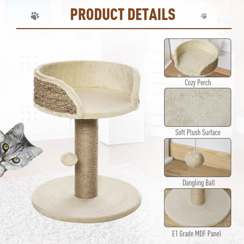 Cat Tree Tower, Activity Centre, Scratch Posts, Perch, Beige