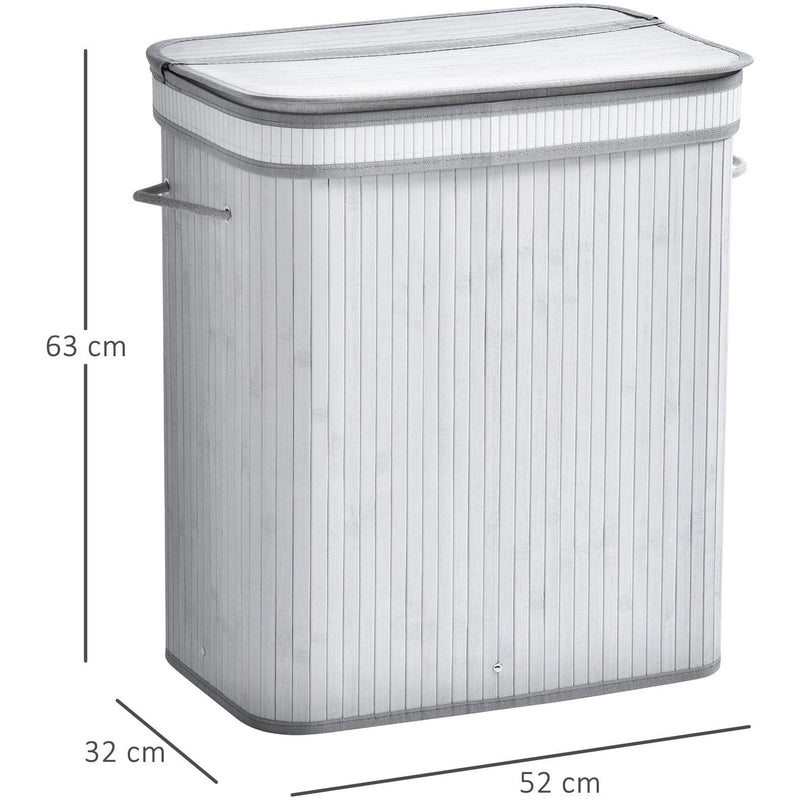 Foldable Laundry Basket, Grey Wood